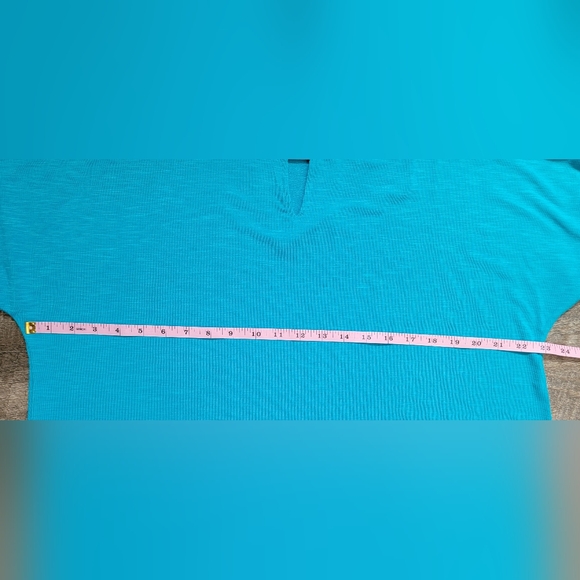 Jones New York Cold Sholder Tee Women's XL Blue w/Silver Accent Soft & Stretchy - Picture 7 of 11